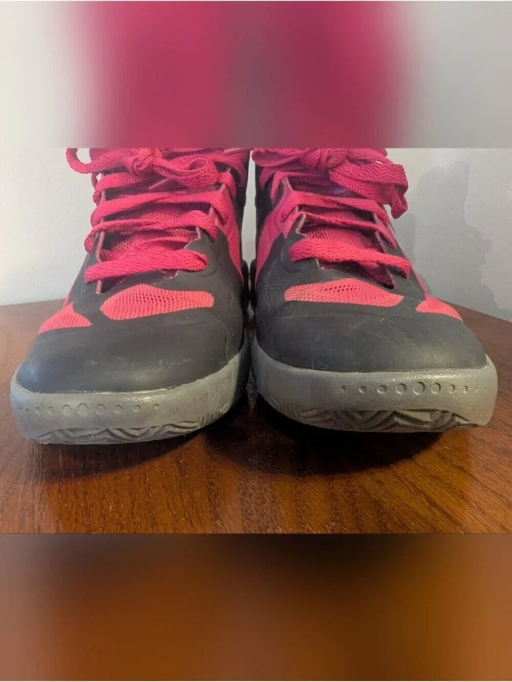 Girls Nike Zoom Hyperfuse Basketball/Fashion Sneaker Size 4 Youth Pink & Gray